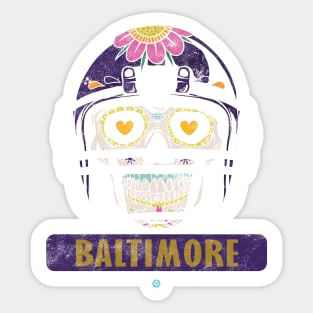 American Football - Baltimore Skull Football Gift Sticker